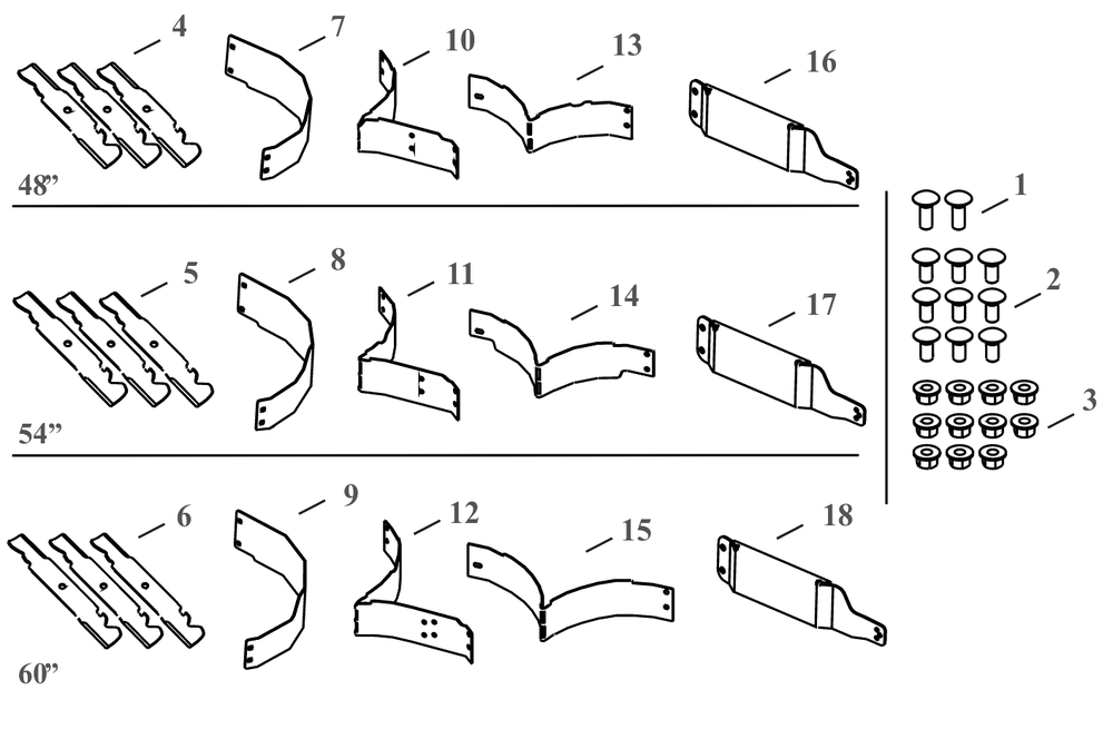 General Assembly Diagram and Parts List for 59A30065150 54Inch-PRO Cub Cadet Lawn Tractor Accessories